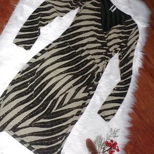 Gold and Black Bodycon Dress